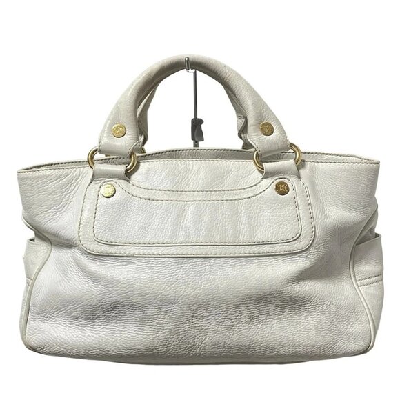 Celine Handbags - Auth CELINE Boogie Bag - White Leather Tote Bag